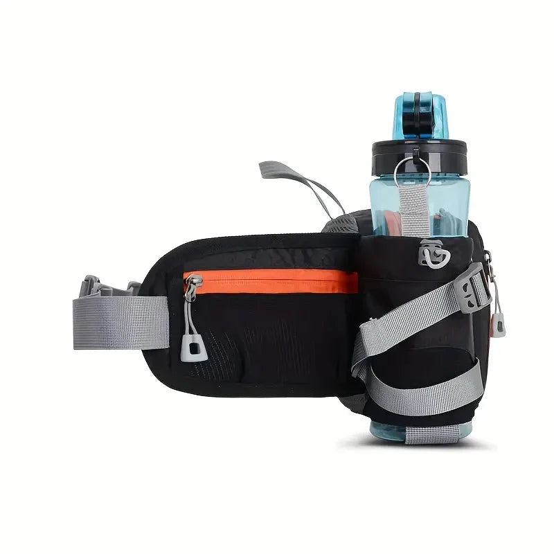 Fanny Pack with Detachable Water Bottle Holder, 800D Water-Repellent Oxford Canvas, Multi-Pocket for Hiking