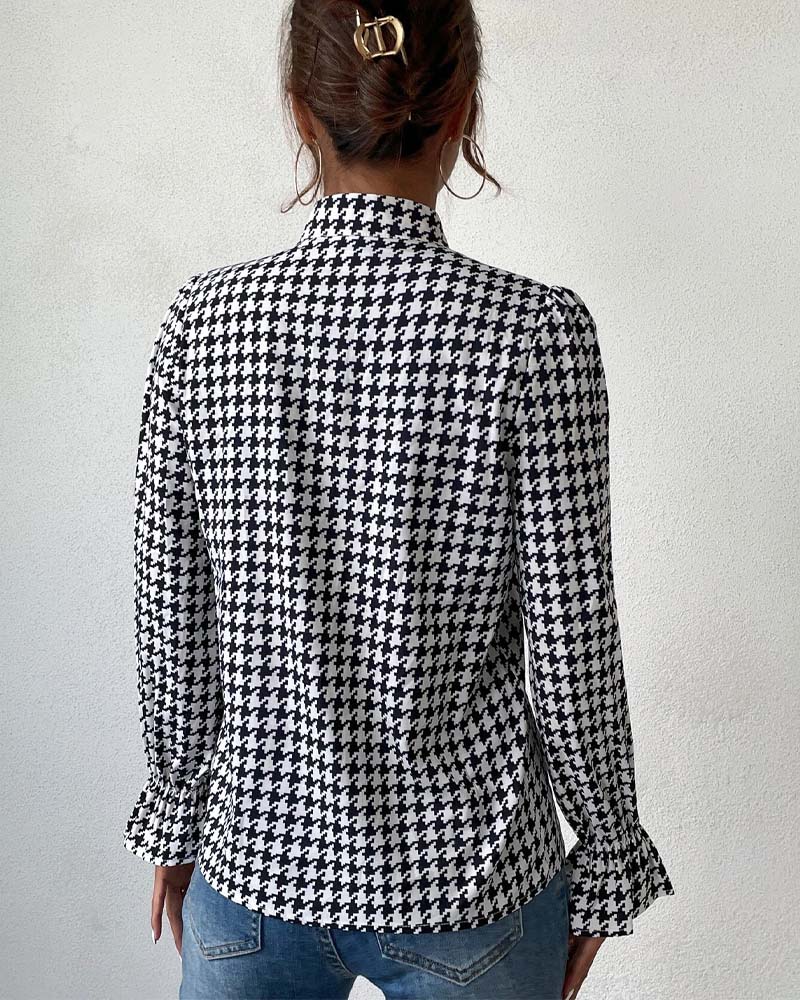 Blouse Femme - Manches Longues Légèrement Bouffantes