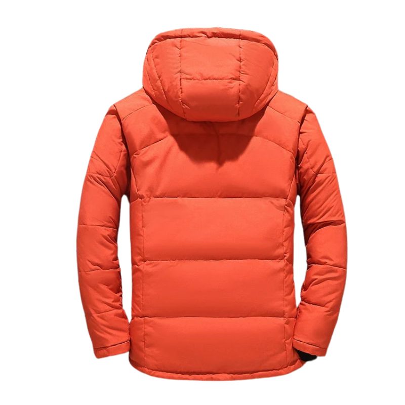 Herredunjakke – vattert med avtakbar hette