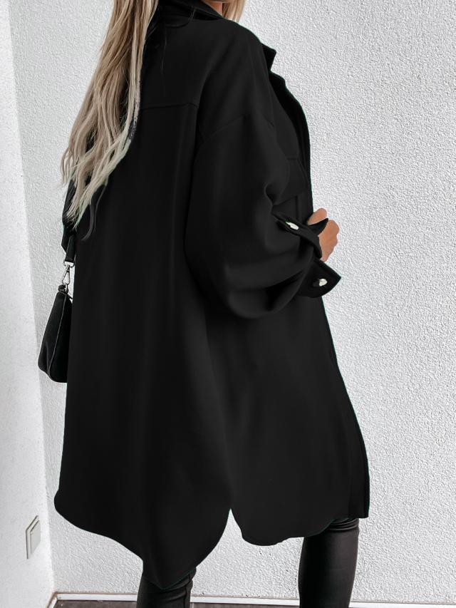 Emma – Soft and elegant jacket in linen-look wool