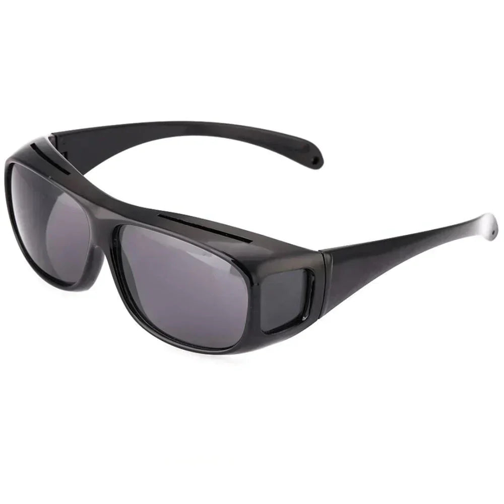 Anti-Glare Yellow Lens Glasses, Wrap-Around Frame for Driving and Fishing
