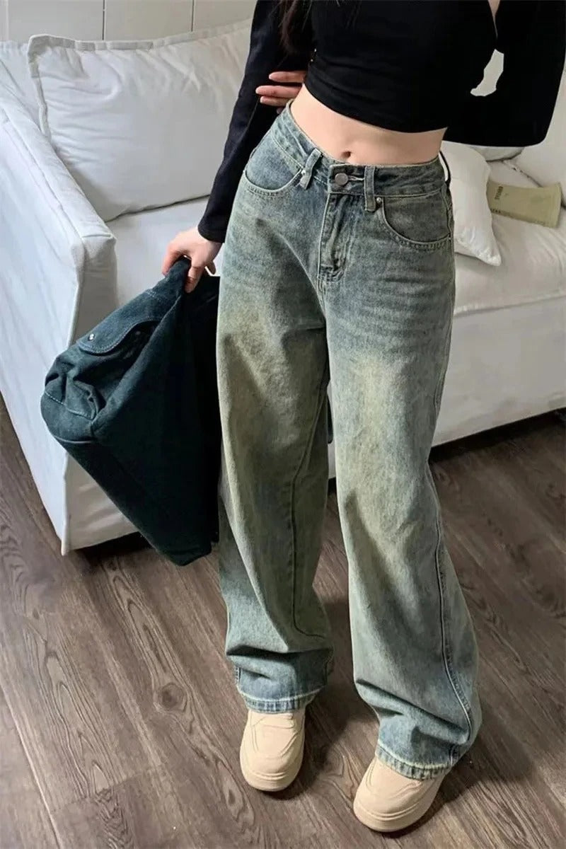 Damejeans med høyt liv - Komfortabel vintage denimstil