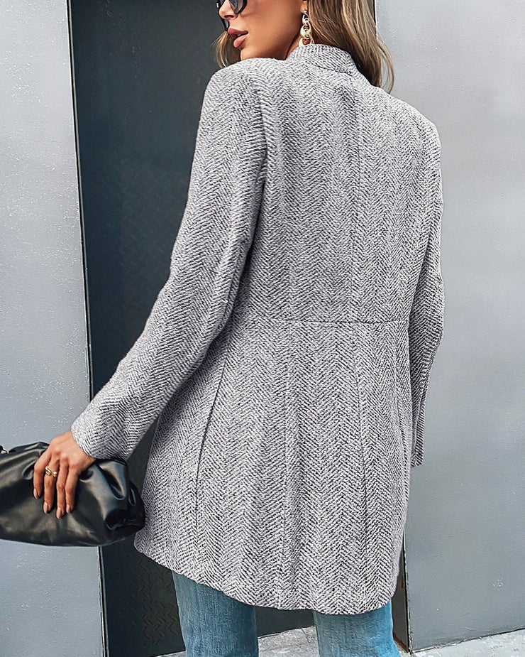 Léa – Élégant blazer long en laine douce