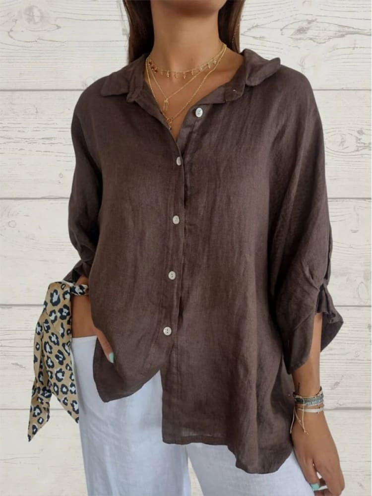 Léa Elegant Linen Breathable Blouse