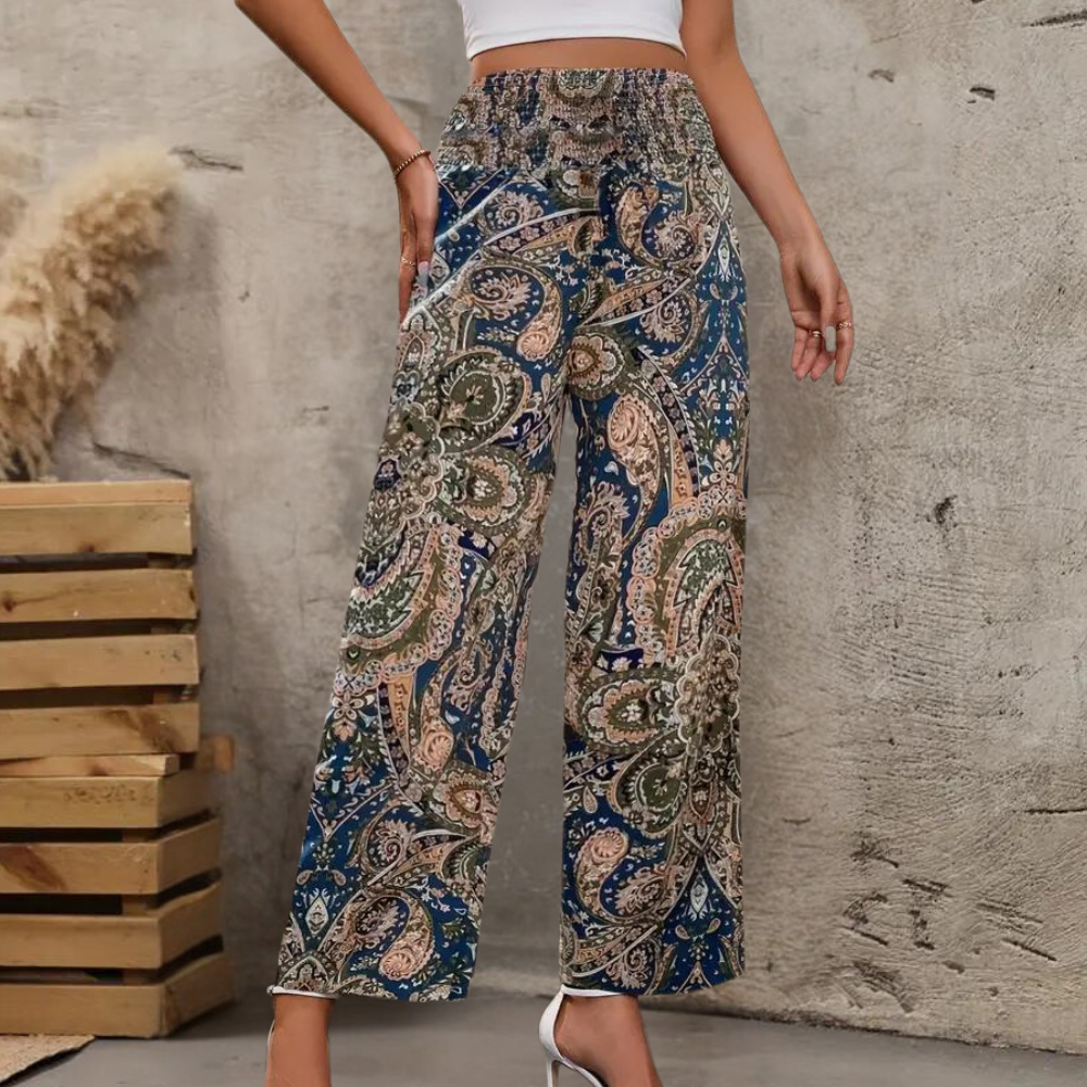 Pantalon large femme - Taille élastiquet fluide