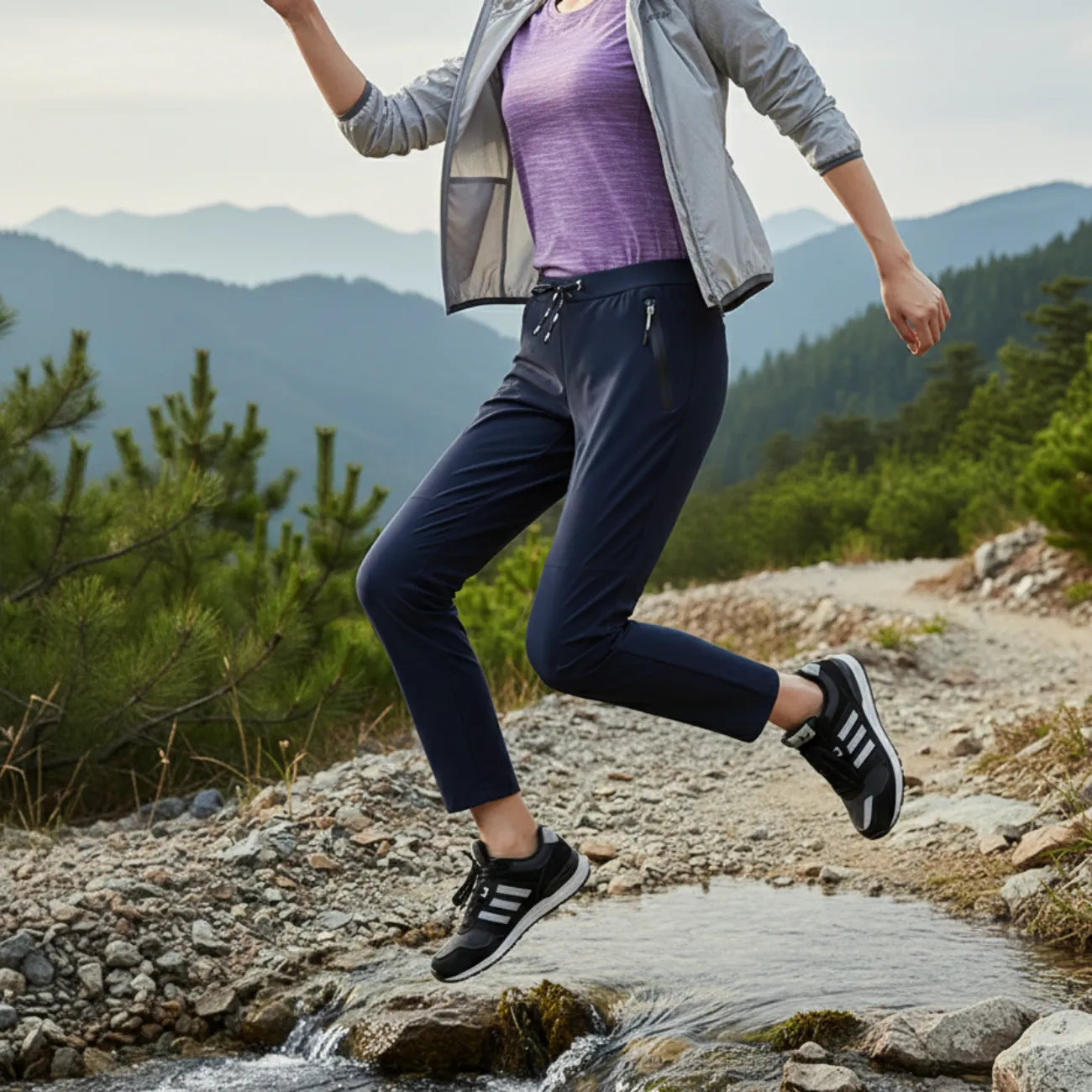 Pantalon de Randonnée Femme Léger 190 g, Extensible 4 Sens à Séchage Rapide et Anti-UV