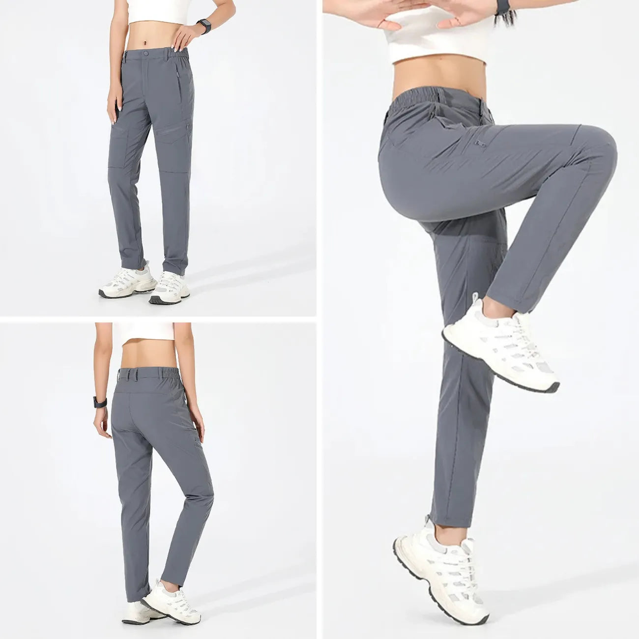 Pantalon de Trekking Femme Léger Extensible et Déperlant Anti-UV pour Randonnée