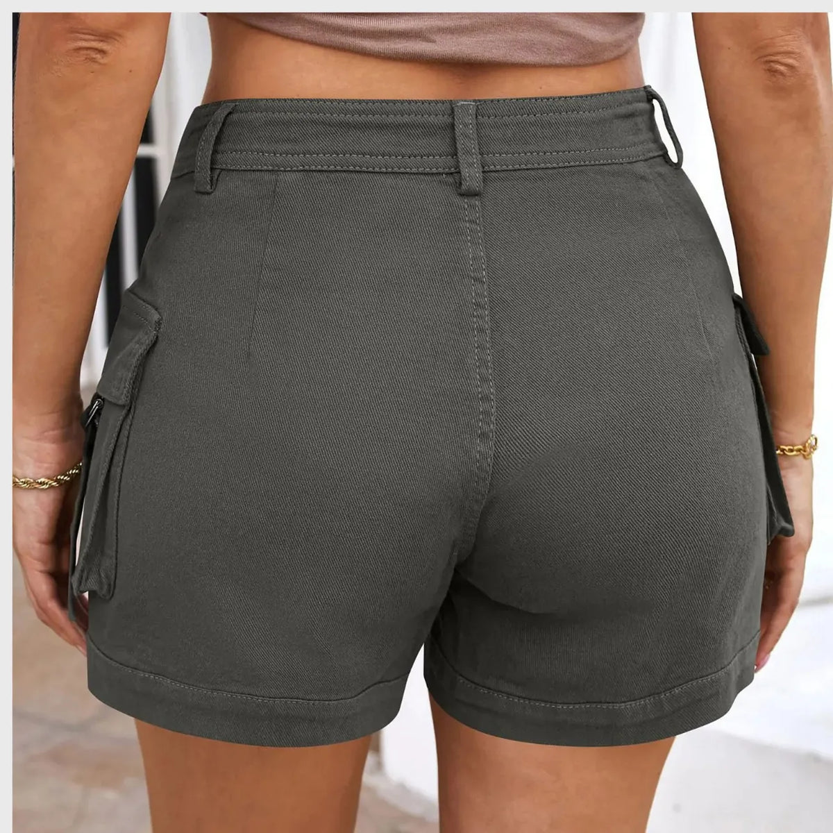 Short Cargo de Randonnée Femme Léger avec Poches pour Marche et Plein Air