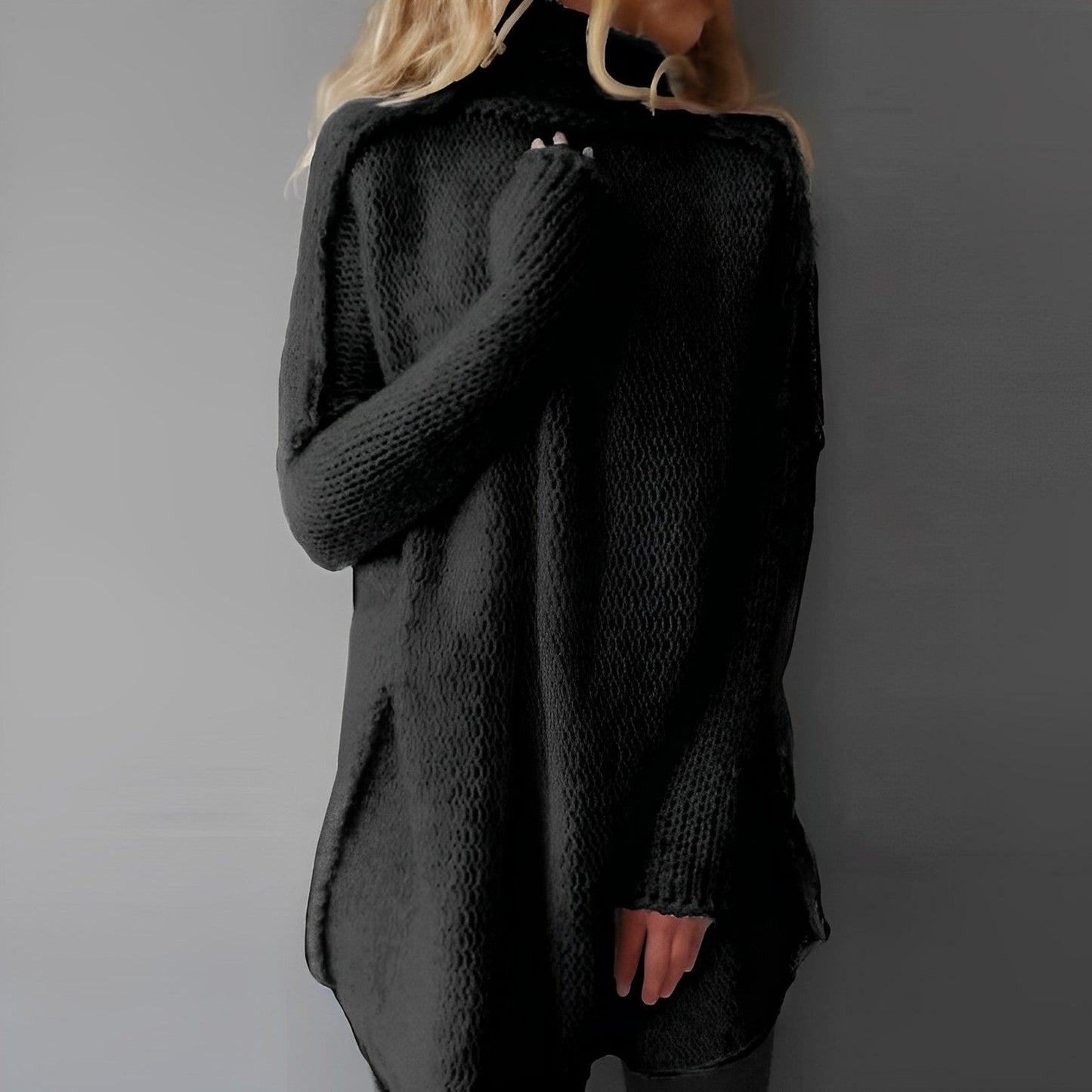 Sophie – Pull col roulé doux et élégant en maille d’hiver