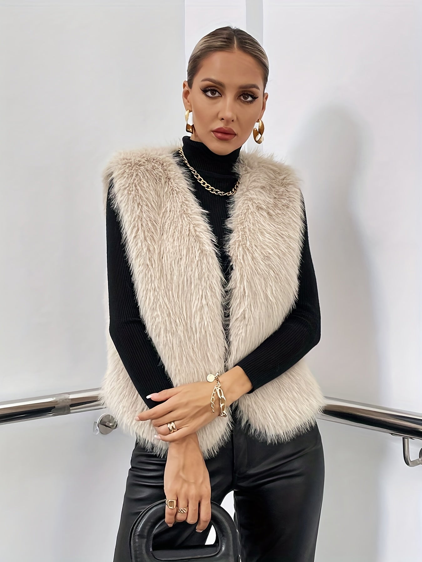 Sophie gilet chic en fausse fourrure