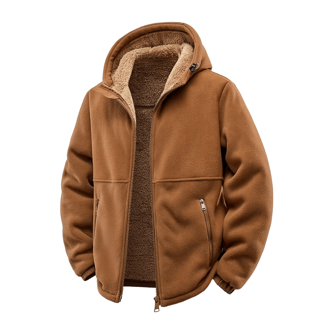 Men's Winter Jacket with Fleece Lining and Hood