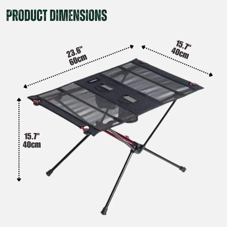 Table de Camping Pliante Ultralégère en Aluminium avec Porte-Gobelets