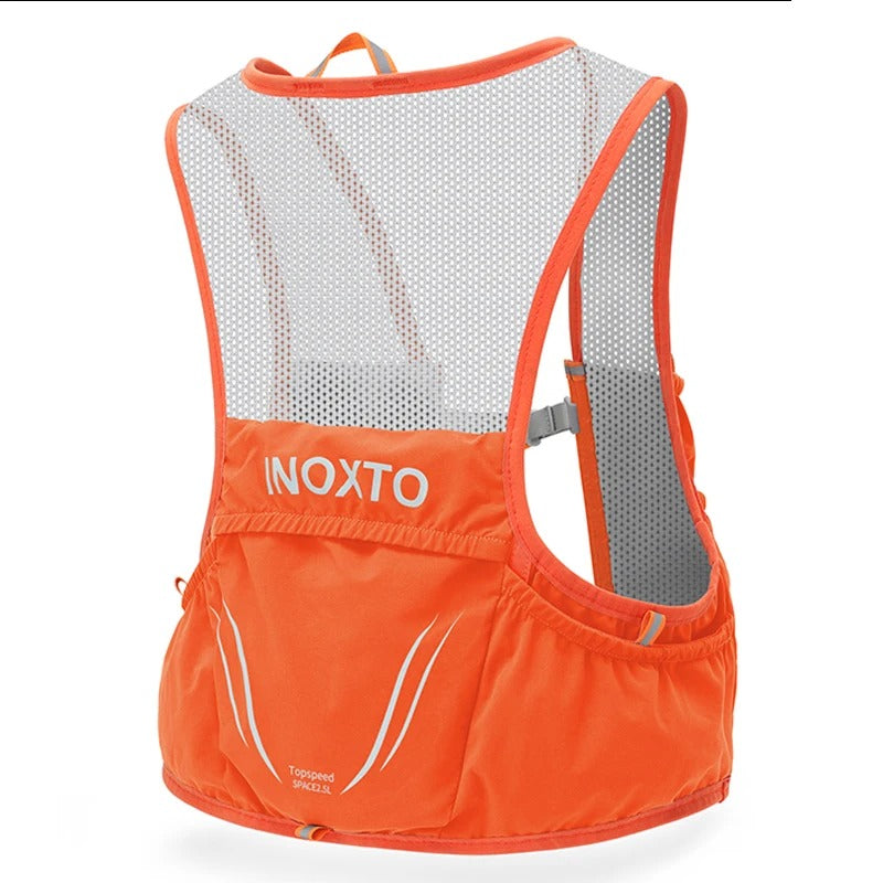 Gilet d'Hydratation Trail Running Respirant, Multi-Poches avec 2 Flasques Souples Incluses