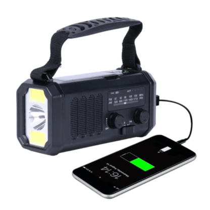 Emergency Radio 10000mAh Solar and Hand Crank, Power Bank with LED Lamp and AM/FM