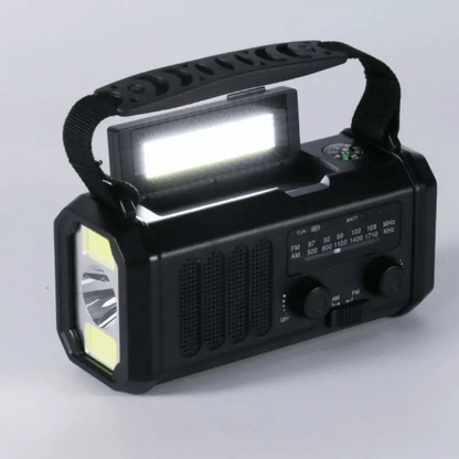 Emergency Radio 10000mAh Solar and Hand Crank, Power Bank with LED Lamp and AM/FM