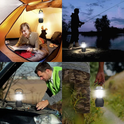 Lanterne de Camping LED Solaire et à Manivelle, 5 Modes de Charge avec Sortie USB, IP64