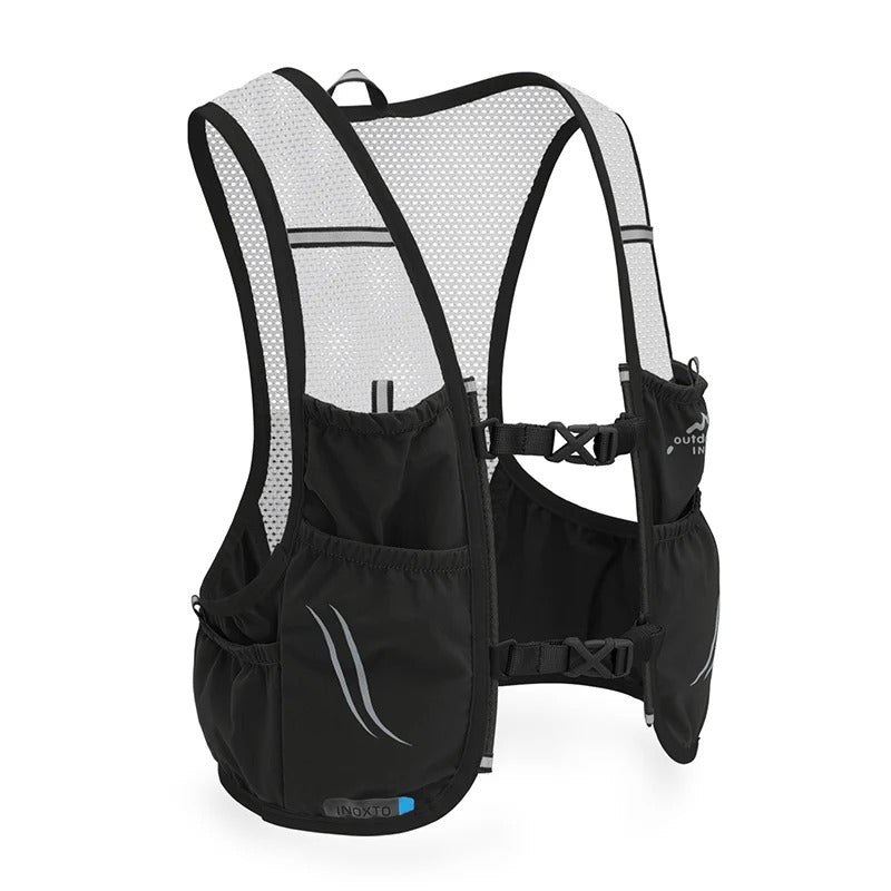 Gilet d'Hydratation Trail Running Respirant, Multi-Poches avec 2 Flasques Souples Incluses