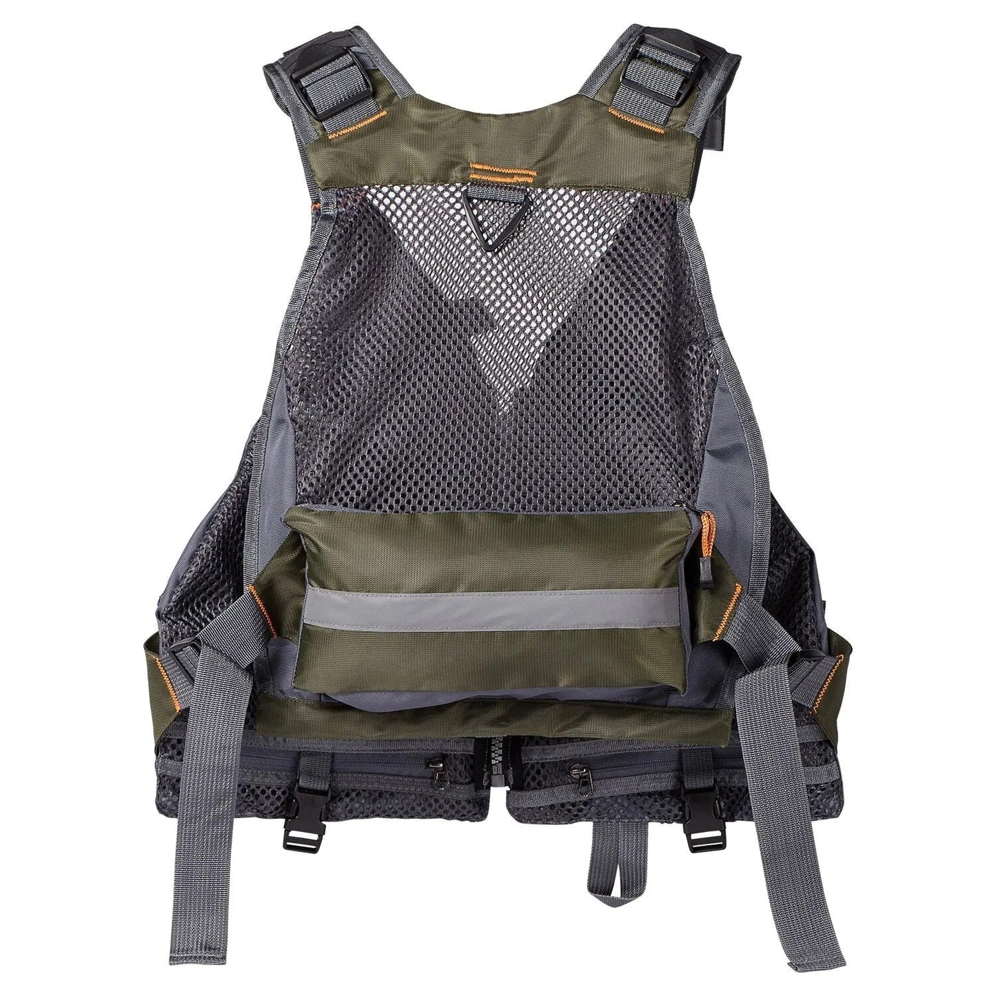 Gilet de Pêche Multi-Poches Respirant, 18 Poches avec Dos en Filet et Réglage Ajustable