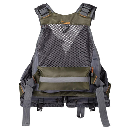 Gilet de Pêche Multi-Poches Respirant, 18 Poches avec Dos en Filet et Réglage Ajustable