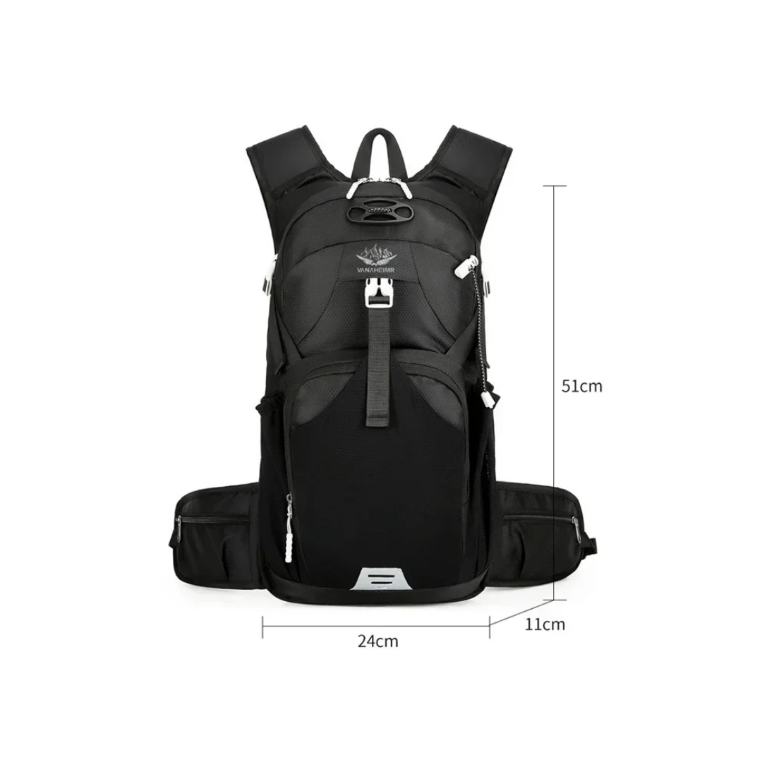 Lightweight Outdoor Water-Repellent Backpack with Ventilated Back for Hiking and Cycling