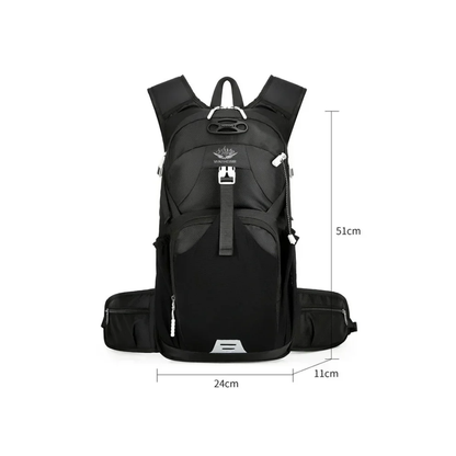 Lightweight Outdoor Water-Repellent Backpack with Ventilated Back for Hiking and Cycling