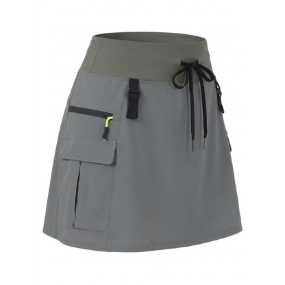 Skort Cargo Femme Taille Haute avec Short Intégré pour Randonnée et Golf