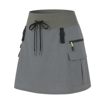 Skort Cargo Femme Taille Haute avec Short Intégré pour Randonnée et Golf
