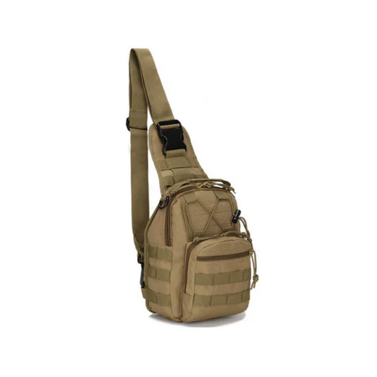 600D Oxford Canvas Chest Crossbody Bag, Multi-Pockets with MOLLE System