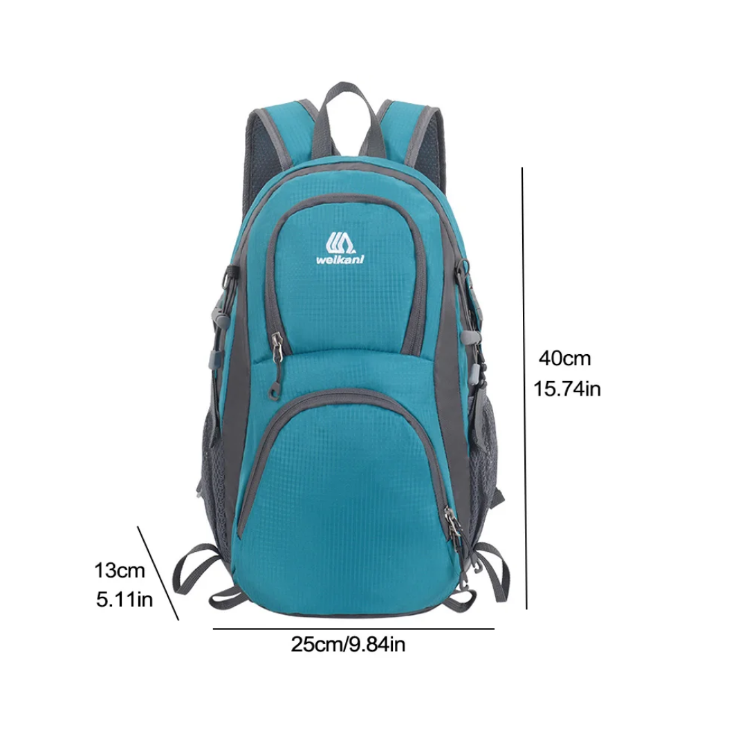 Sac à Dos Outdoor en Nylon Léger Déperlant, Grande Capacité Multi-Poches avec Dos Respirant