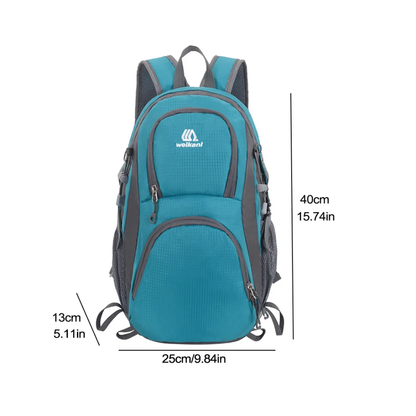Sac à Dos Outdoor en Nylon Léger Déperlant, Grande Capacité Multi-Poches avec Dos Respirant