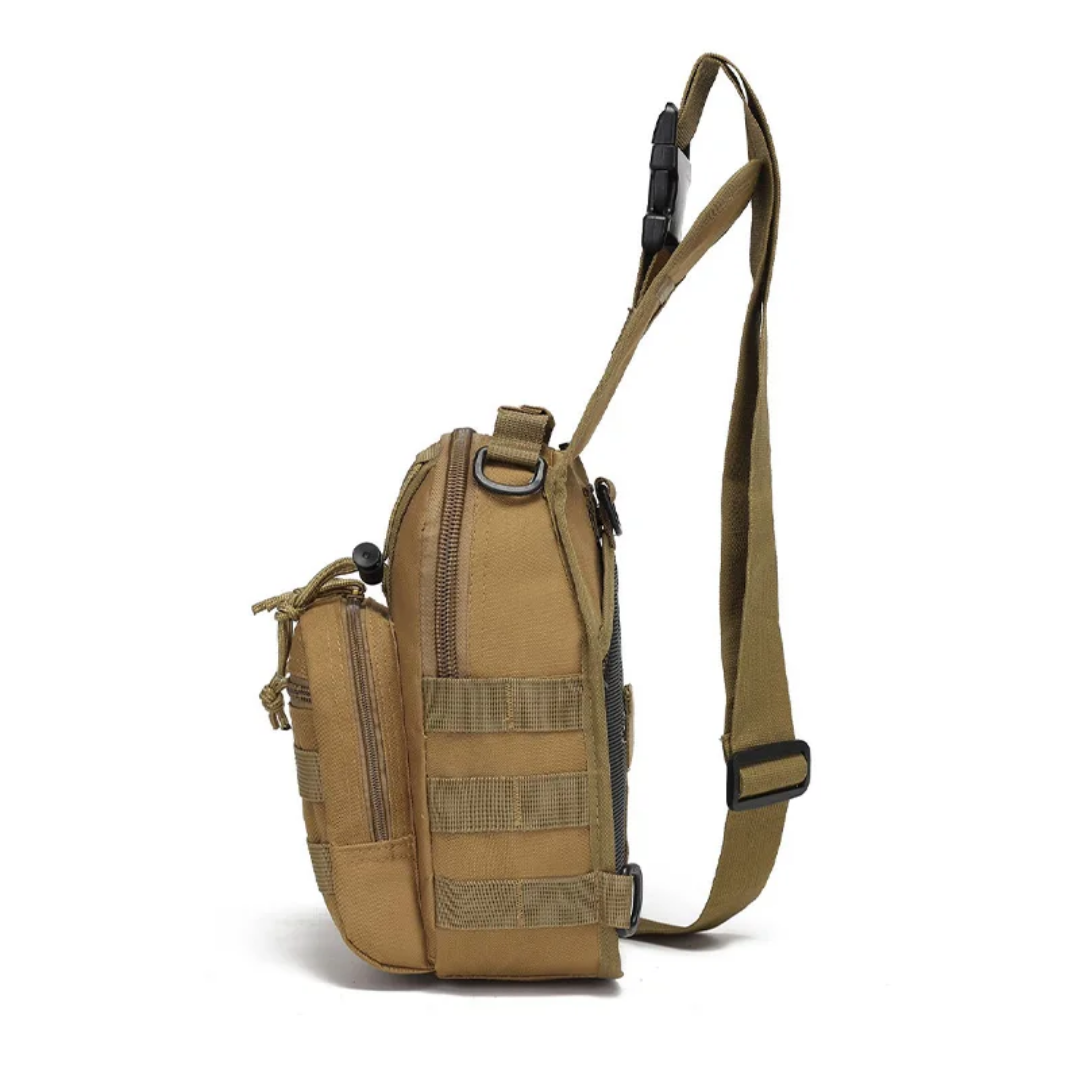 Sacoche Bandoulière de Poitrine en Toile Oxford 600D, Multi-Poches avec Système MOLLE