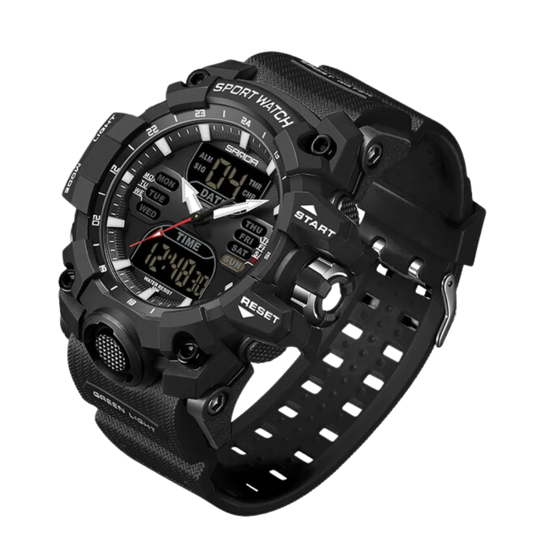 Montre de Sport Outdoor Homme Numérique Antichoc avec Chronographe et Alarme