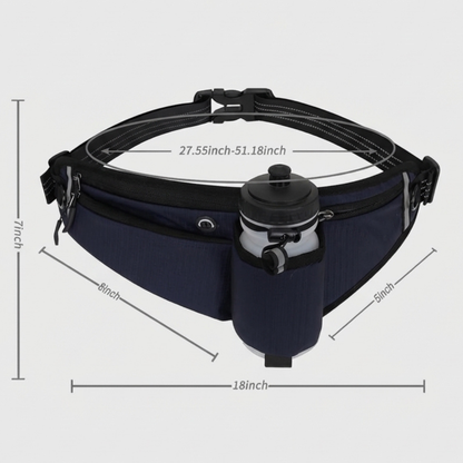 Ceinture de Running avec Porte-Bidon et Poches Zippées pour Course et Randonnée
