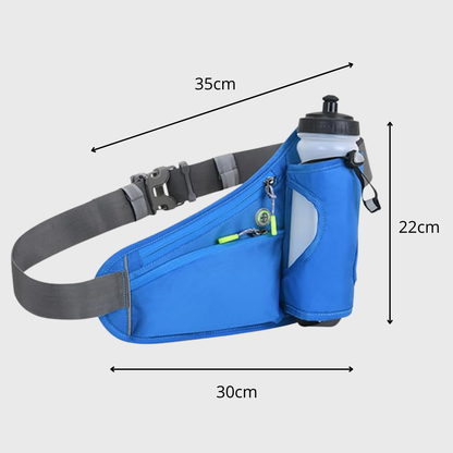 Ceinture de Running avec Porte-Bouteille Intégré, Poche Zippée et Bandes Réfléchissantes
