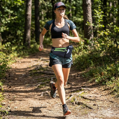 Ceinture de Running avec Porte-Bouteille Intégré, Poche Zippée et Bandes Réfléchissantes