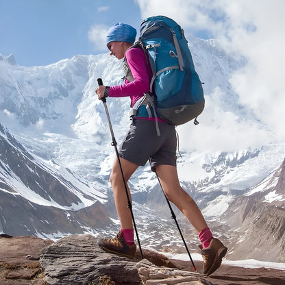 Bâton de Randonnée Télescopique Léger en Fibre de Carbone