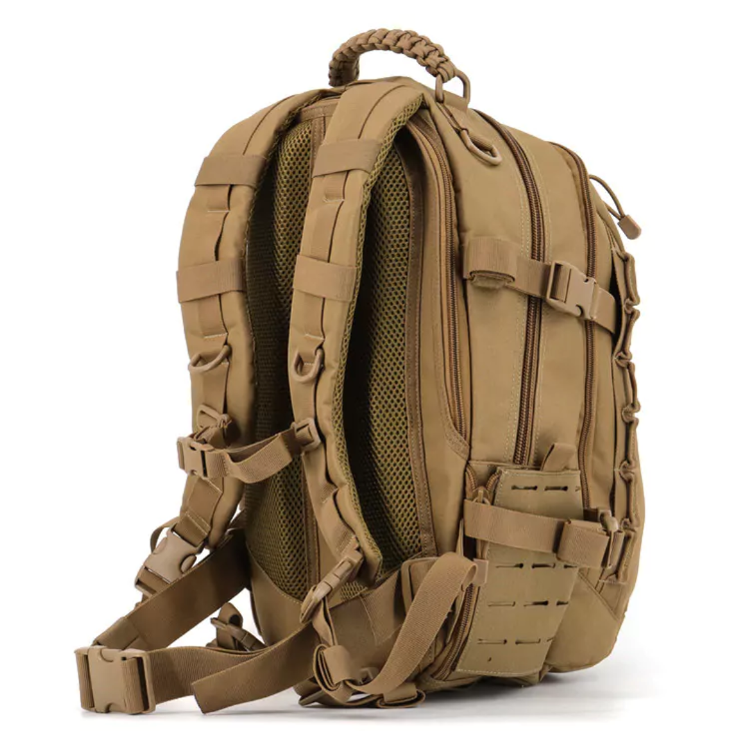Sac à Dos Tactique 35 L en Nylon Cordura 500D, Système MOLLE et Compartiment PC 15 Pouces