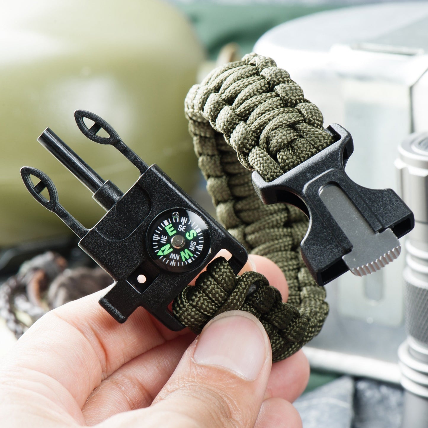 Multifunction Survival Bracelet for Hiking and Outdoor Adventures