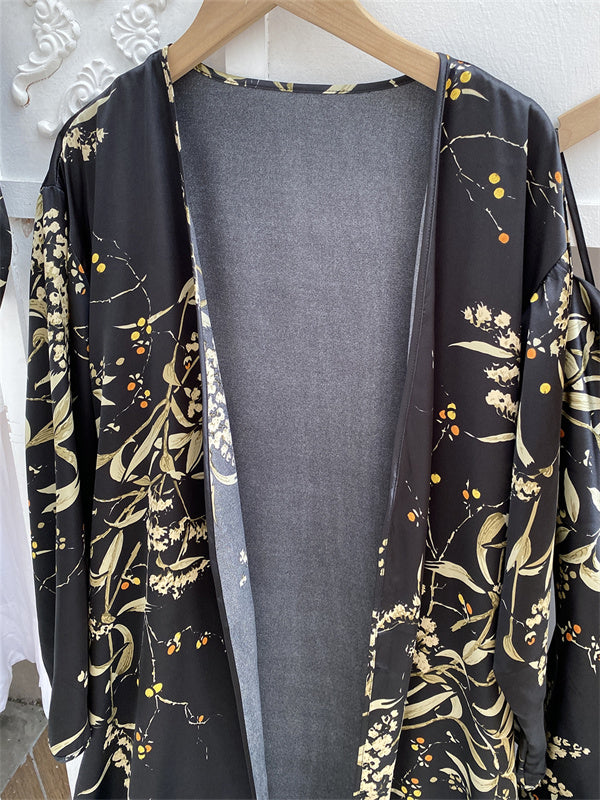 Amélie Élégante Pyjama en Satin (4 Pièces)