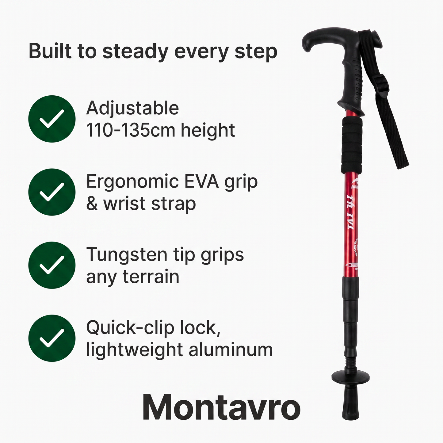 Adjustable Aluminum Nordic Walking Pole