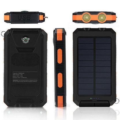 Batterie Externe Solaire Étanche et Antichoc 10000 mAh