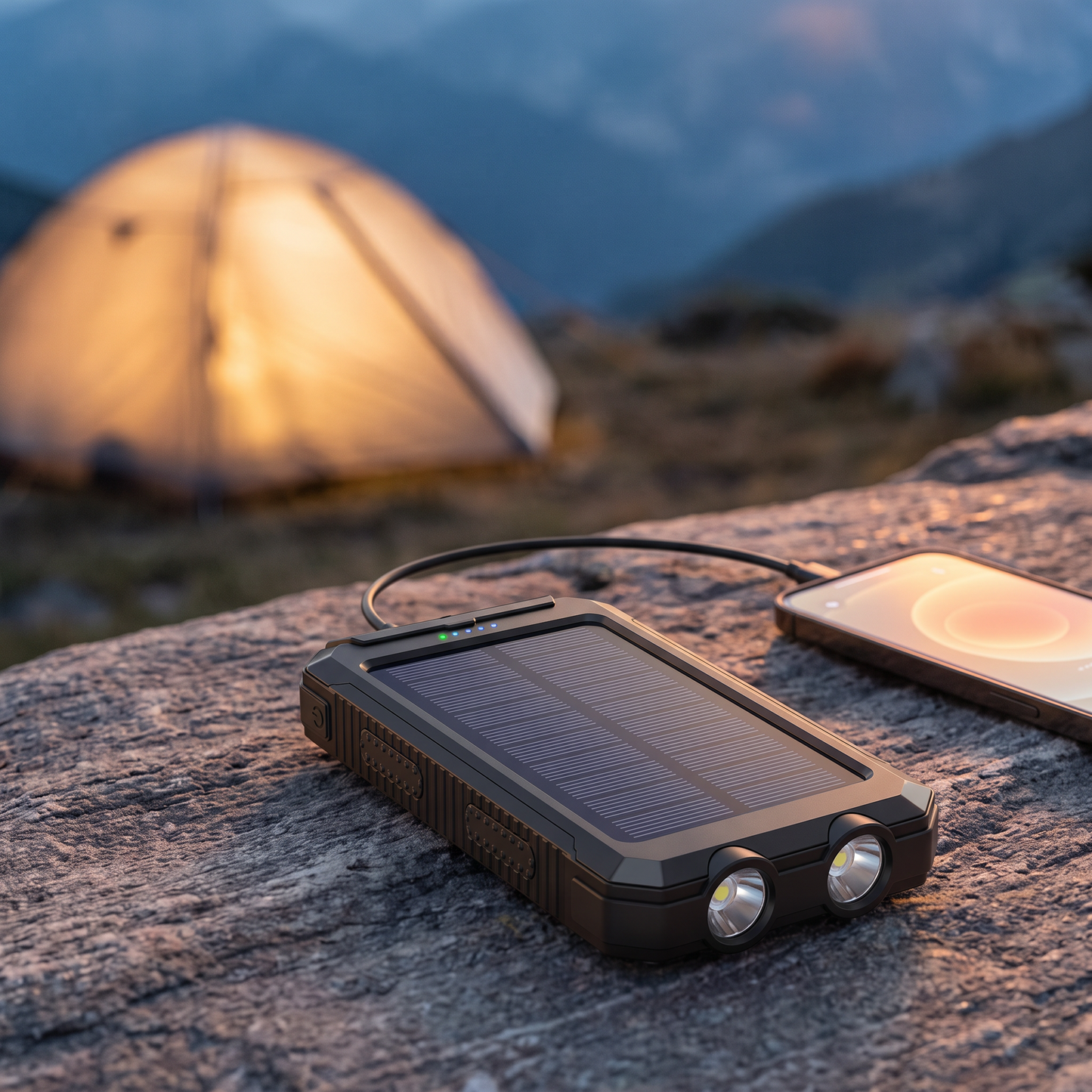 Waterproof and Shockproof Solar External Battery 10000 mAh