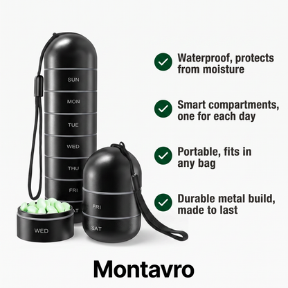 Supplement Storage Box - Waterproof Pill Organizer