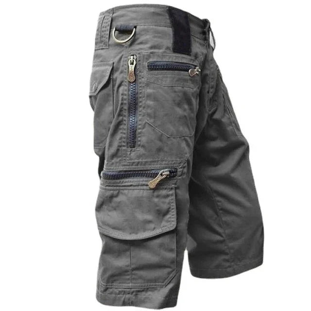 Men's Multi-Pocket Zip Cargo Shorts, Durable and Stretchy Quick-Drying Technical Fabric