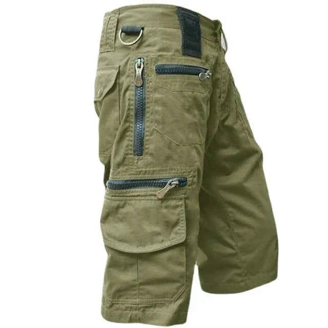 Men's Multi-Pocket Zip Cargo Shorts, Durable and Stretchy Quick-Drying Technical Fabric