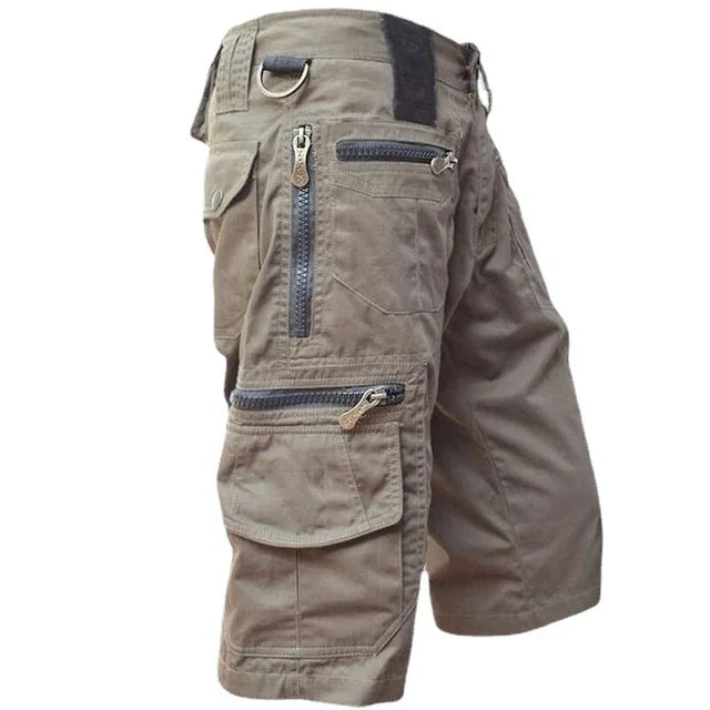 Men's Multi-Pocket Zip Cargo Shorts, Durable and Stretchy Quick-Drying Technical Fabric