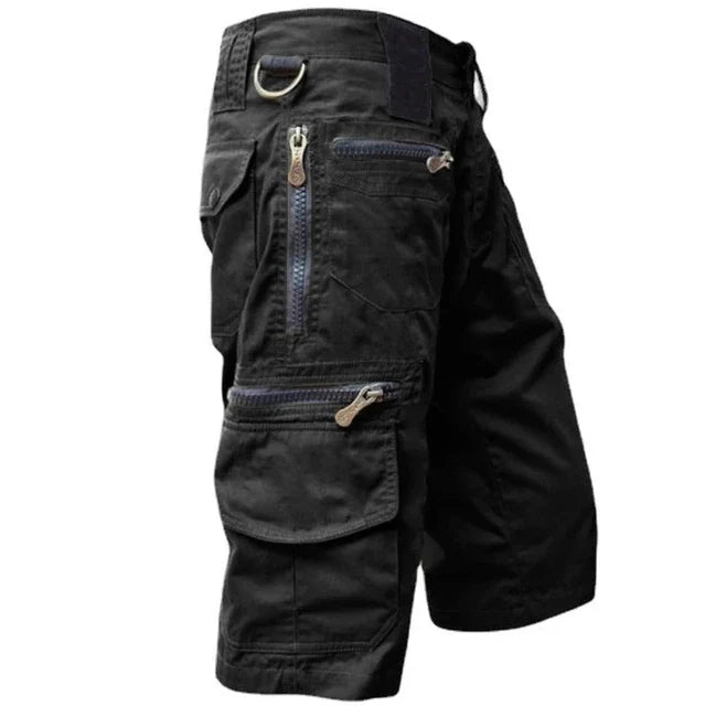 Men's Multi-Pocket Zip Cargo Shorts, Durable and Stretchy Quick-Drying Technical Fabric