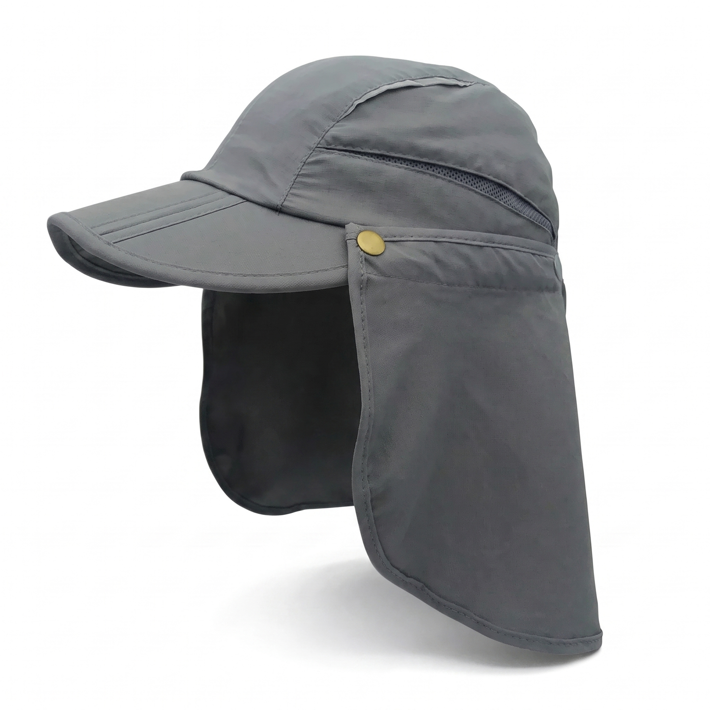 UPF50+ UV Protection Cap with Removable Neck Flap and Brim for Hiking