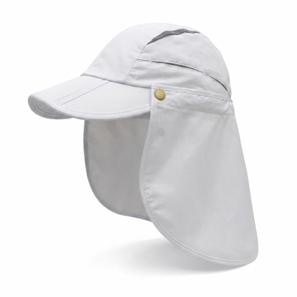 UPF50+ UV Protection Cap with Removable Neck Flap and Brim for Hiking