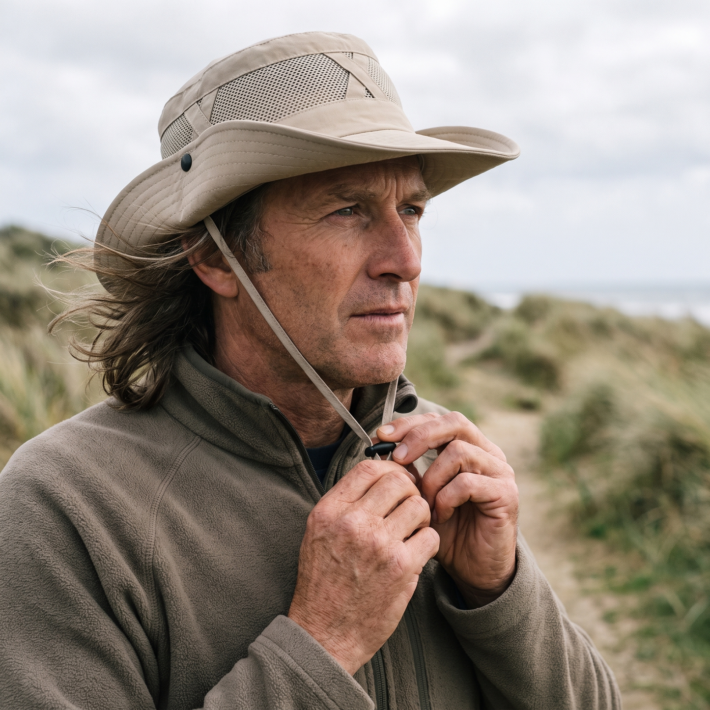 Breathable Hiking Hat with Wide Adjustable Brim
